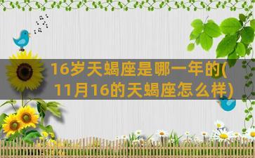 16岁天蝎座是哪一年的(11月16的天蝎座怎么样)