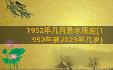 1952年几月是水瓶座(1952年到2023年几岁)