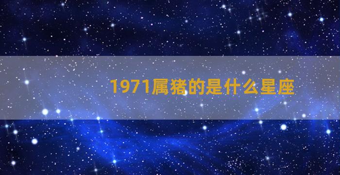 1971属猪的是什么星座