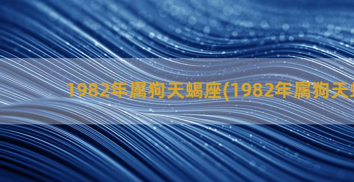 1982年属狗天蝎座(1982年属狗天蝎座男)