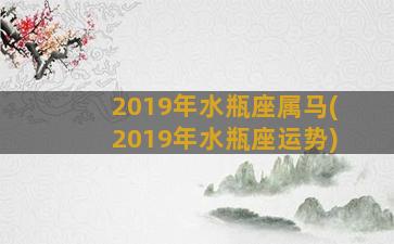 2019年水瓶座属马(2019年水瓶座运势)