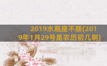 2019水瓶座不顺(2019年1月29号是农历初几啊)