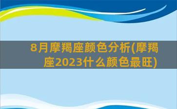 8月摩羯座颜色分析(摩羯座2023什么颜色最旺)