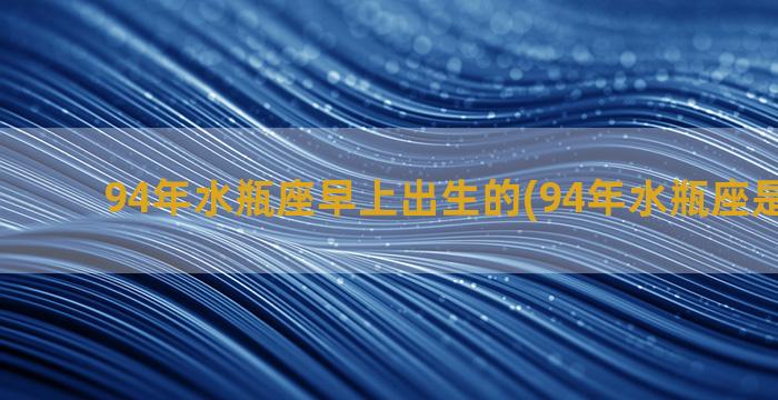 94年水瓶座早上出生的(94年水瓶座是几月份)