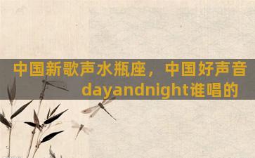 中国新歌声水瓶座，中国好声音dayandnight谁唱的