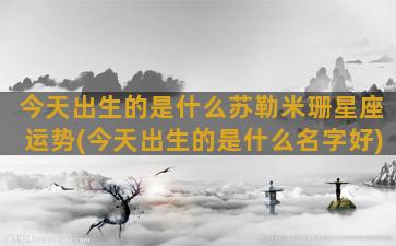 今天出生的是什么苏勒米珊星座运势(今天出生的是什么名字好)