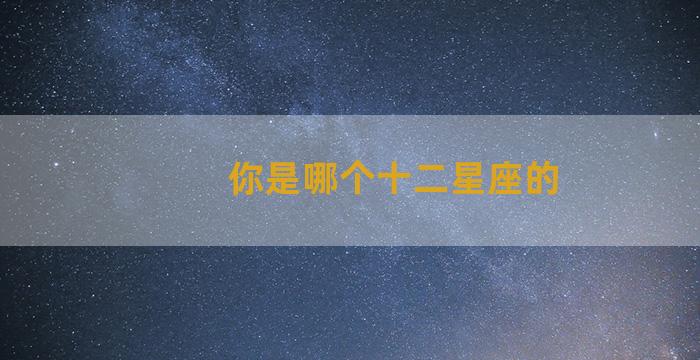 你是哪个十二星座的