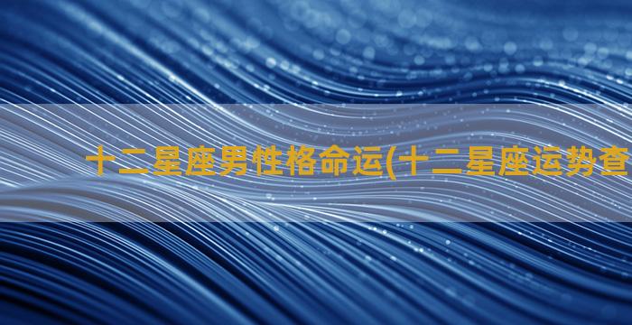 十二星座男性格命运(十二星座运势查询2023)