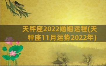 天秤座2022婚姻运程(天秤座11月运势2022年)