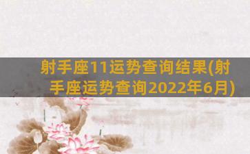 射手座11运势查询结果(射手座运势查询2022年6月)