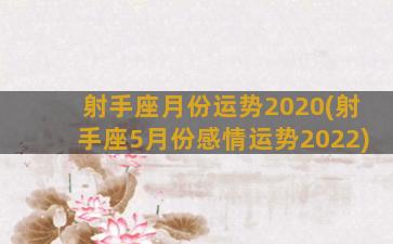 射手座月份运势2020(射手座5月份感情运势2022)