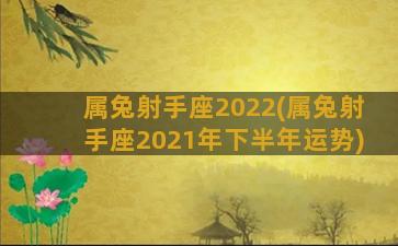 属兔射手座2022(属兔射手座2021年下半年运势)