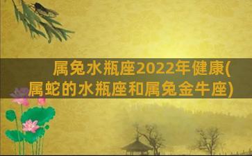 属兔水瓶座2022年健康(属蛇的水瓶座和属兔金牛座)