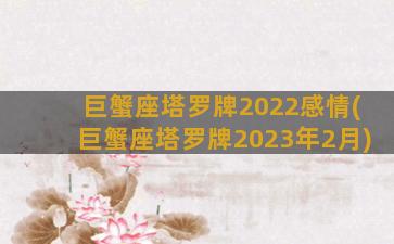 巨蟹座塔罗牌2022感情(巨蟹座塔罗牌2023年2月)