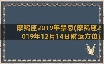 摩羯座2019年禁忌(摩羯座2019年12月14日财运方位)