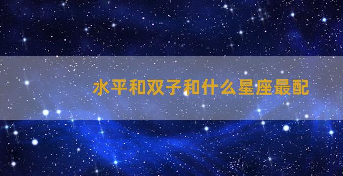 水平和双子和什么星座最配