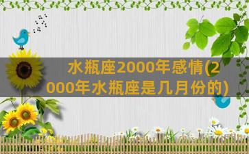 水瓶座2000年感情(2000年水瓶座是几月份的)