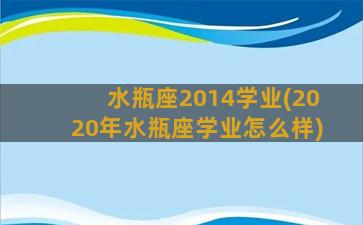 水瓶座2014学业(2020年水瓶座学业怎么样)