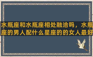 水瓶座和水瓶座相处融洽吗，水瓶座的男人配什么星座的的女人最好