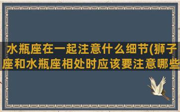 水瓶座在一起注意什么细节(狮子座和水瓶座相处时应该要注意哪些东西)