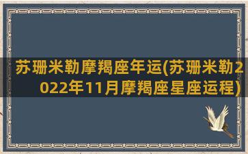 苏珊米勒摩羯座年运(苏珊米勒2022年11月摩羯座星座运程)