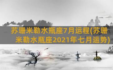 苏珊米勒水瓶座7月运程(苏珊米勒水瓶座2021年七月运势)