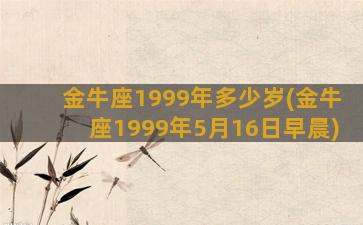 金牛座1999年多少岁(金牛座1999年5月16日早晨)