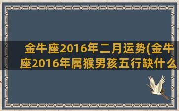 金牛座2016年二月运势(金牛座2016年属猴男孩五行缺什么)